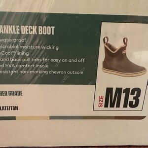Brown Tan Ankle Deck Boots with Non-Marking Outsole